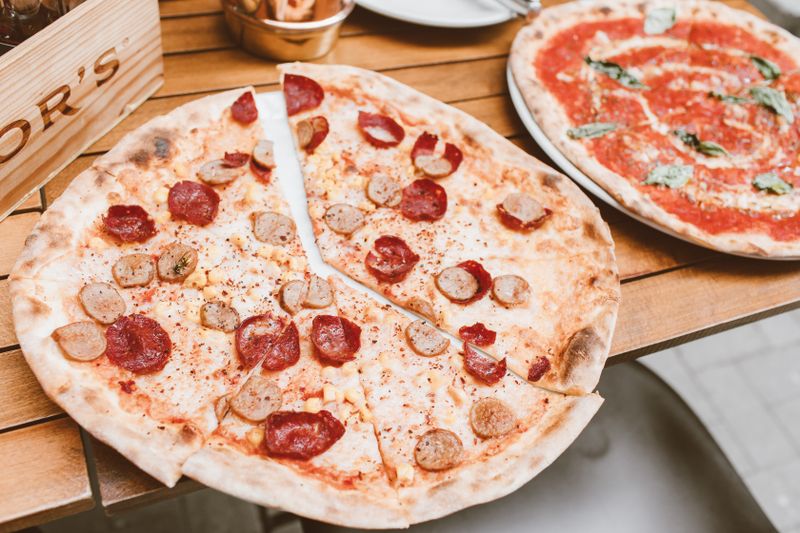 Pequod's pizza deep dish catering spread for events