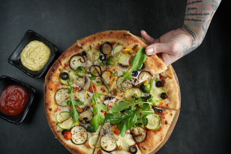 Sausage and mushroom deep dish pizza